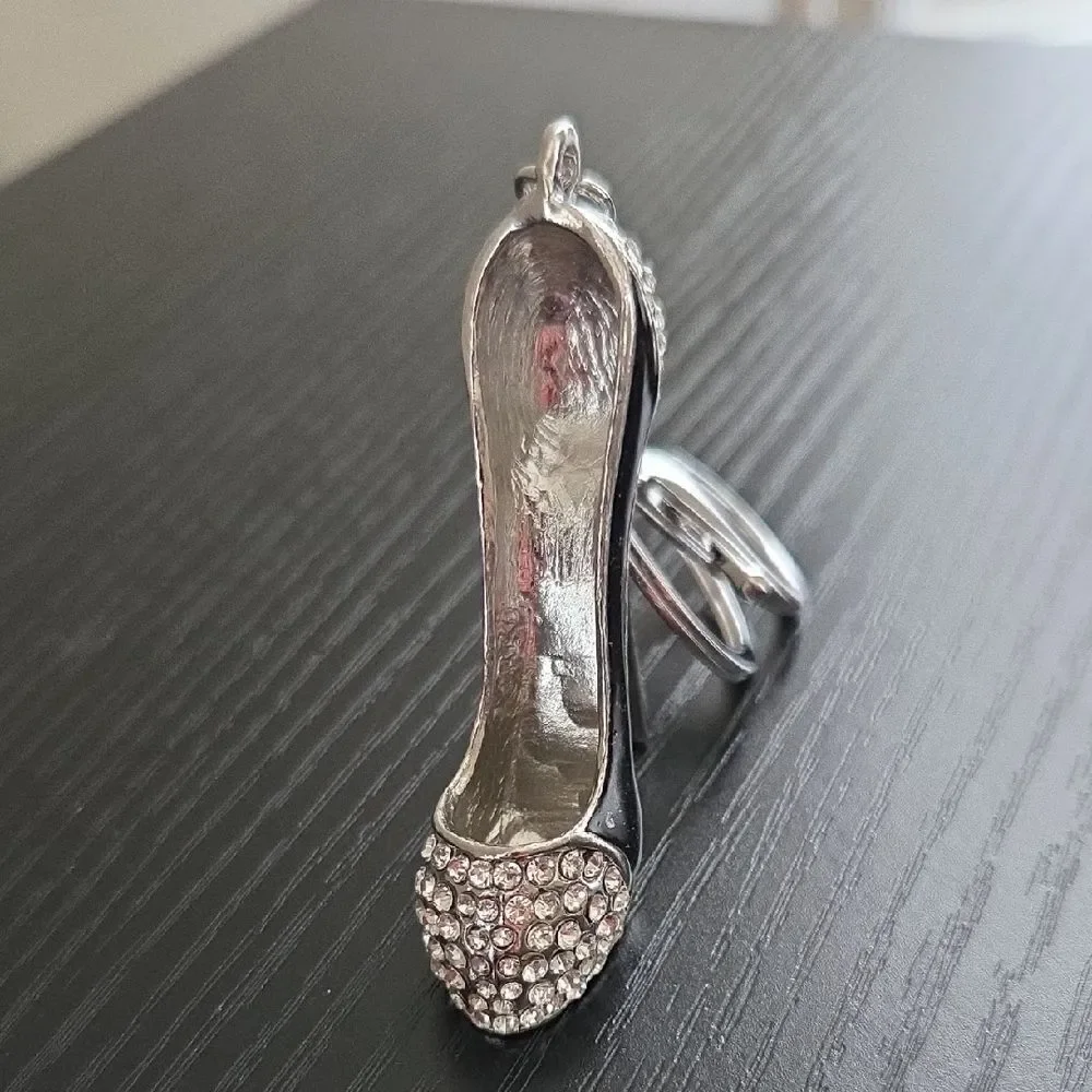 Black and Silver High Heel Keychain